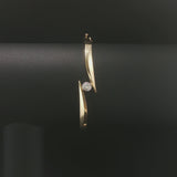 14k Yellow Gold and 0.15ct Bezel Set Diamond Bypass Bangle Bracelet 6.75"
