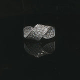 18k White Gold and 1.36cttw Diamond Crossover Ring Size 8.25