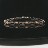 10k White and Rose Gold 1.5cttw Two Tone Fancy Link Bracelet 7.5"