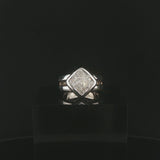 18k White Gold and 1.25cttw Princess Cut Diamond Heavy Ring Size 5