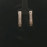 14k Yellow Gold and 1cttw Princess Cut Diamond Hoop Earrings 1"