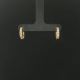 18k Yellow Gold and 0.50cttw Diamond Small Hoop Earrings