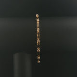 14k Yellow Gold and 0.75cttw Diamond 10g Bar Link Bracelet 7"