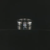 18k White Gold and 0.10ct Princess Cut Diamond Band Ring Size 8