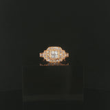 18k Rose Gold and 0.84cttw Diamond Solid Cluster Ring Size 6.5