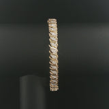 10k Yellow Gold and 4cttw Diamond Cluster Solid S Link Tennis Bracelet 7"