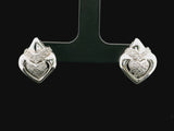 18k White Gold and 0.50cttw Diamond Heart Stud Earrings