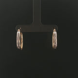 14k Yellow Gold and 0.50cttw Diamond Hoop Earrings 1"