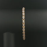 10k Yellow Gold and 0.50cttw Diamond 7.8g Vintage Link Bracelet 7.25"