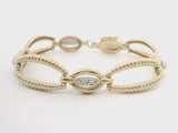 14k Yellow Gold and 0.50ct Diamond Solid Fancy Link Bracelet 6.75"