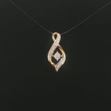18k Yellow Gold and 0.25cttw Diamond Pendant 0.85"