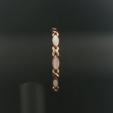 14k Rose Gold and Inlay Mother of Pearl XO Link Bracelet 7"