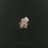 14k Yellow Gold and 2cttw Diamond Vintage Ladies Cluster Ring Size 7.75