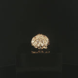 14k Yellow Gold and Diamond Lion's Head Ring Size 7