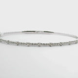 Brand New 14k White Gold and Diamond Bangle Bracelet 6.5"