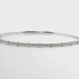 Brand New 14k White Gold and Diamond Bangle Bracelet 7"