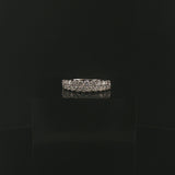 14k White Gold and 1cttw Diamond Half Eternity Two Row Band Ring Size 7