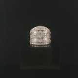 10k Yellow Gold and 4.50cttw Round and Baguette Diamond Large Ring Size 9