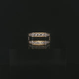 14k Yellow Gold 0.60cttw Diamond and Onyx Squared Ring Size 5.75