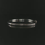 14k White Gold and 0.50cttw Channel Set Diamond Bangle Bracelet 6.75"