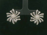 14k White Gold and 1.5cttw White and Black Diamond Floral Earrings