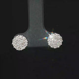 14k White Gold and 1cttw Diamond Cluster Stud Earrings