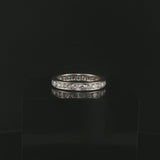 Platinum and 1.50cttw Diamond 3.5mm Eternity Band Ring Size 6.75