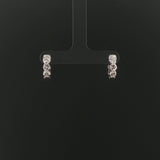 14k White Gold and 1cttw Six Diamond Huggie Earrings