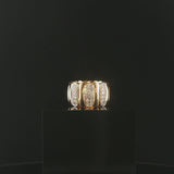 14k Yellow Gold and 0.25cttw Diamond Ladies Solid Heavy Band Ring Size 5.75