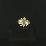 14k Yellow Gold Emerald and 0.75cttw Diamond Ladies Ring Size 8.5