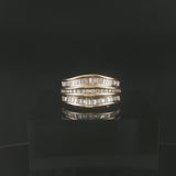 18k Yellow Gold and 1.25cttw Diamond Curved Band Ring Size 7