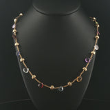 Marco Bicego Paradise 18k Yellow Gold and Multi Gemstone Station Necklace 16"