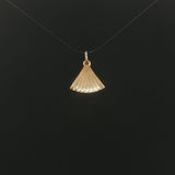 14k Yellow Gold Vintage Articulated I Love You Fan Charm Pendant