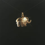 18k Yellow and White Gold 7.8g Mother and Child Elephant Charm Pendant