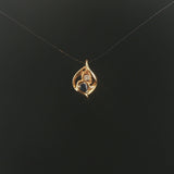 14k Yellow Gold Sapphire and Diamond Vintage Pendant