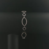 18k White Gold and 1cttw Diamond Oval Link Bracelet 7"