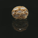 14k Yellow Gold and 2cttw Diamond 22g Heavy Bombe Ring Size 6.25