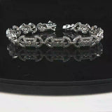 18k White Gold and 2cttw Diamond Vintage Filigree Ladies Bracelet 7.25"