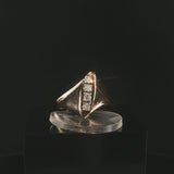 14k Yellow Gold and 0.28cttw Diamond Geometric Retro Ring Size 9.75