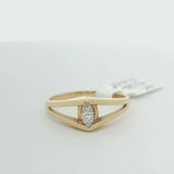 Brand New 14k Yellow Gold and Marquise Cut Solitaire Diamond Ring Size 6