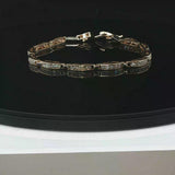14k Yellow Gold and 2cttw Diamond 10.8g Fancy Link Bracelet 7.75"