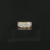14k Yellow and White Gold 0.35cttw Pave Diamond Vintage Ladies Band Ring Size 7