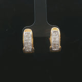 14k Yellow Gold and 2cttw Princess Cut Diamond Vintage Huggie Earrings