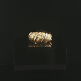 18k Yellow Gold 5.8g Solid Graduated Croissant Ring Italy Size 6