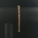 14k Yellow Gold and 3cttw Diamond Solid S Link Vintage Tennis Bracelet 8"