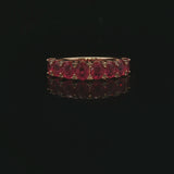 18k Yellow Gold Ruby and Diamond Band Ring Size 6.75