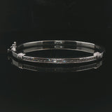 14k White Gold and 0.50cttw Diamond 18.6g Solid Bangle Bracelet 6.75"