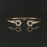 18k Yellow Gold and 0.50cttw Diamond Flex Cuff Bracelet 6.5"