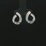 14k White Gold and 1cttw Diamond Open Loop Stud Earrings