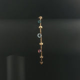 Marco Bicego Paradise 18k Yellow Gold and Multi Gemstone Station Bracelet 7"
